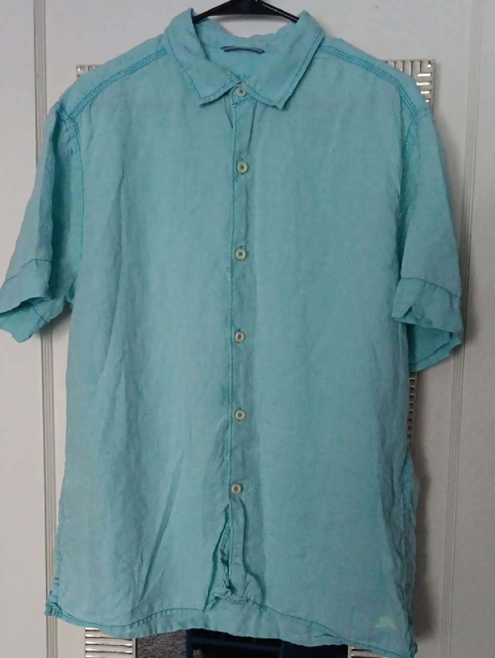Tommy Bahama Turquoise Short-Sleeve Button-Down Shirt